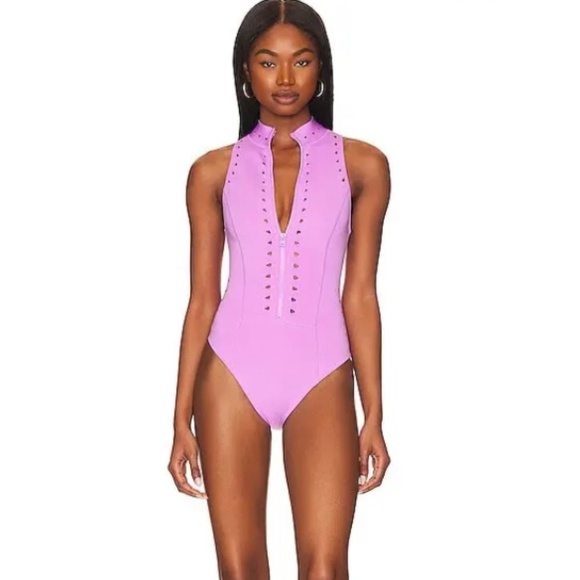 NWT Gigi C XS One piece Swimsuit in Lavender - Picture 6 of 6